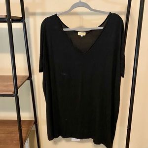 PIKO - Black short sleeve v neck dress